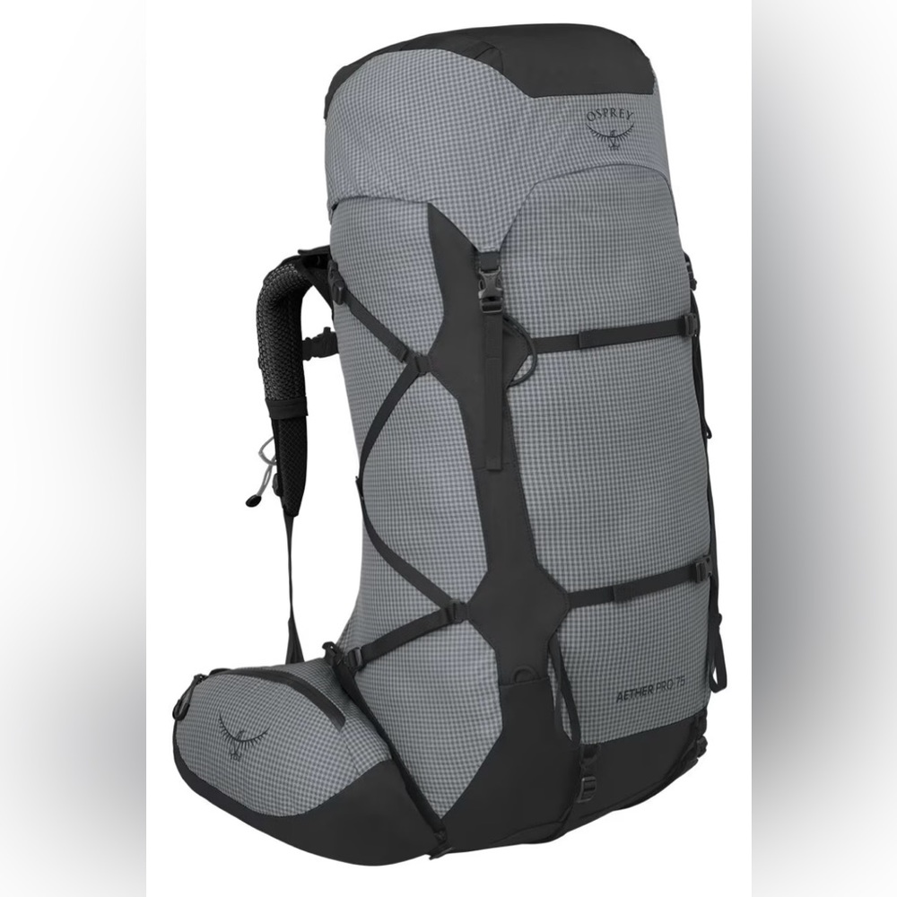 BNWT OSPREY AETHER PRO 75 Backpack for Hiking,Camping. Men’s S/M Silver NEW ITEM
